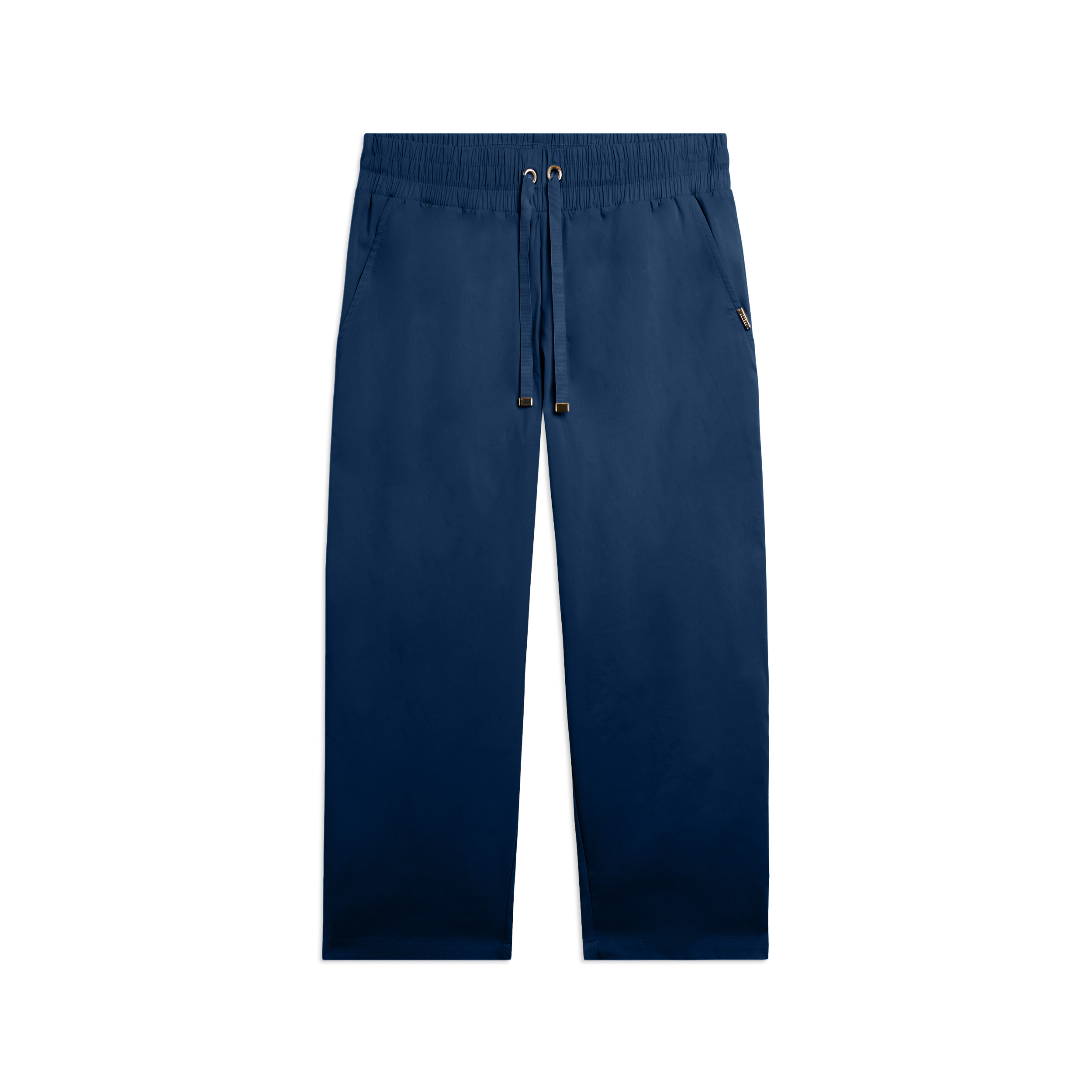Pantaloni Cropped in Popeline elasticizzato