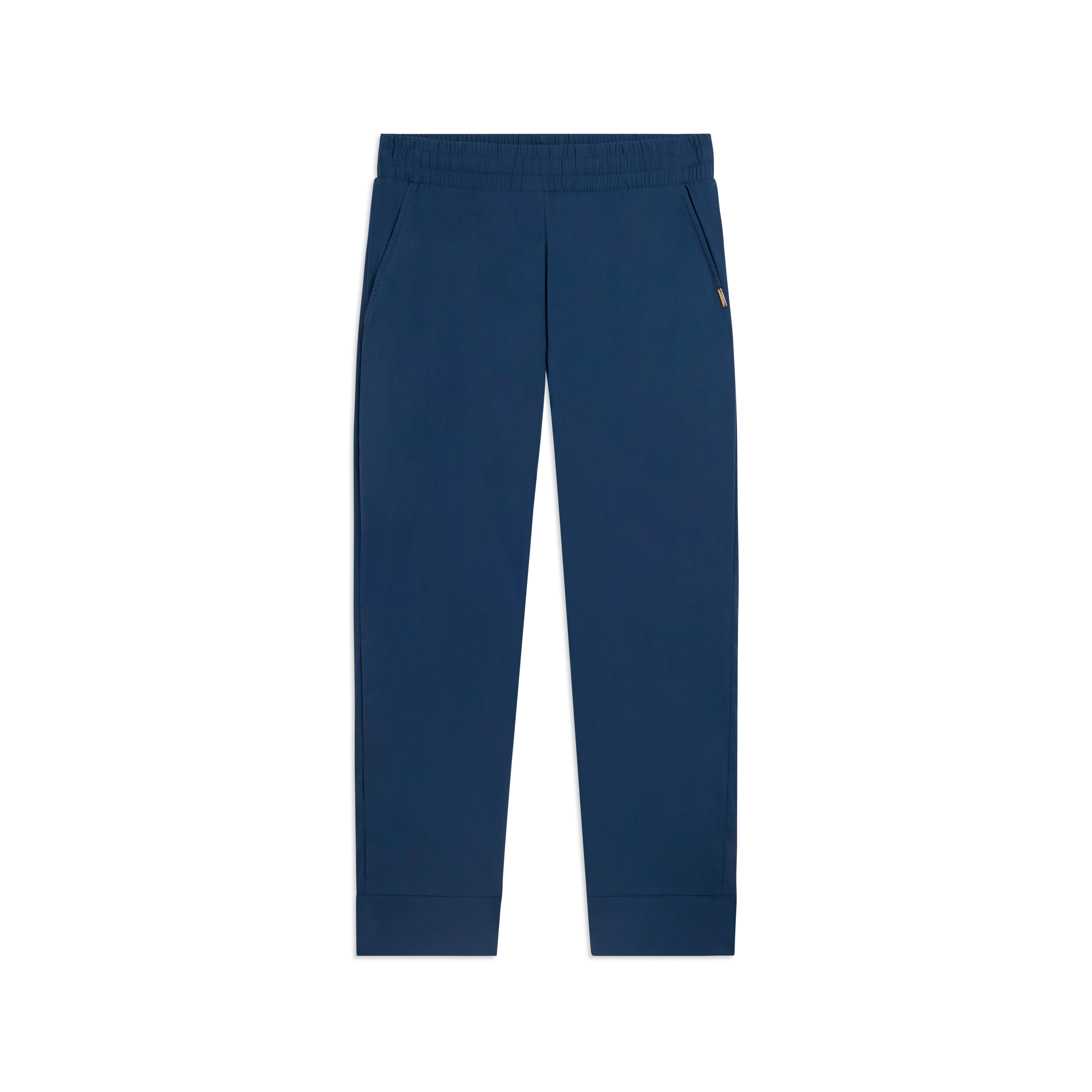 Pantaloni Cropped Fit a Carota in Popeline elasticizzato
