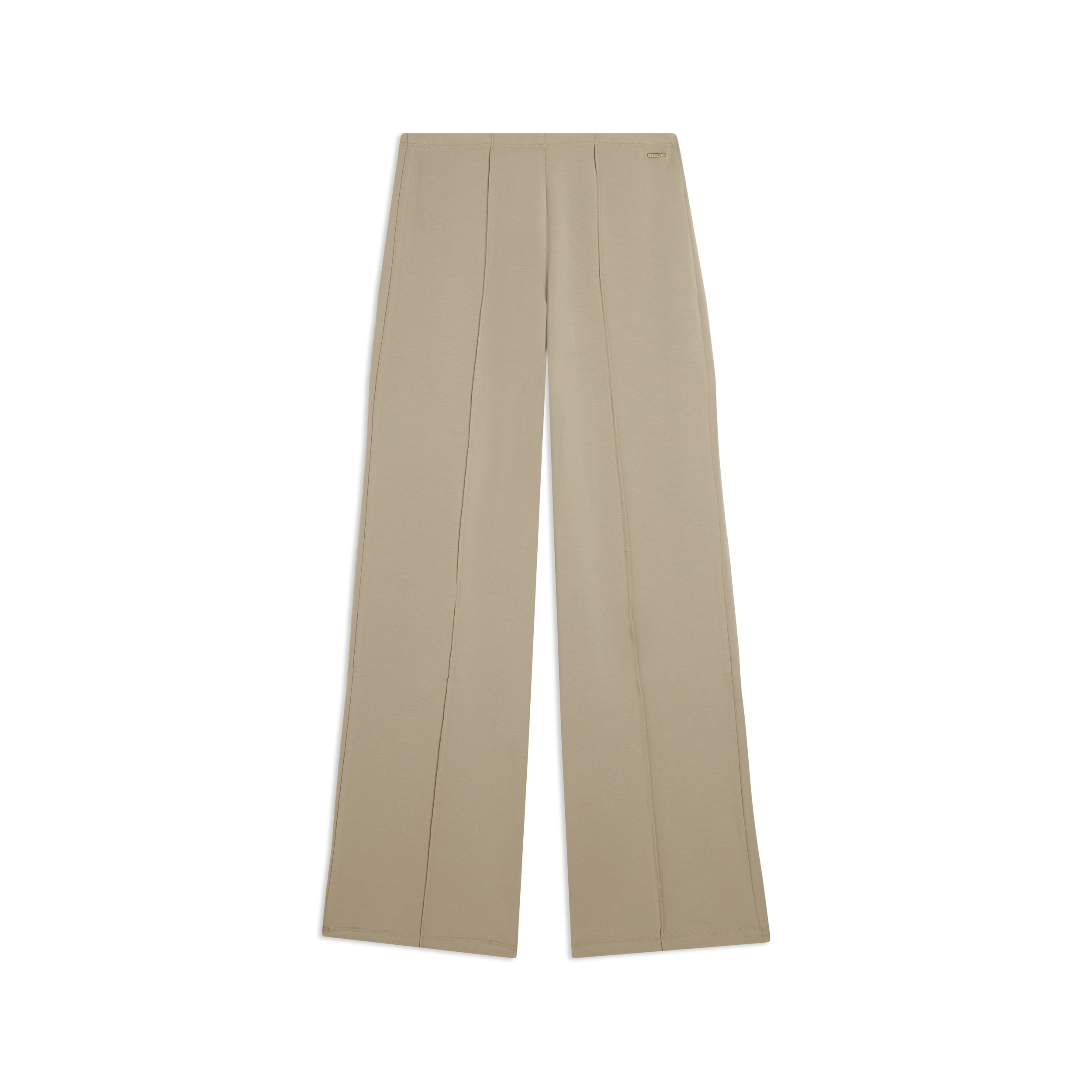 Pantaloni slim con gamba ampia e dettaglio piping