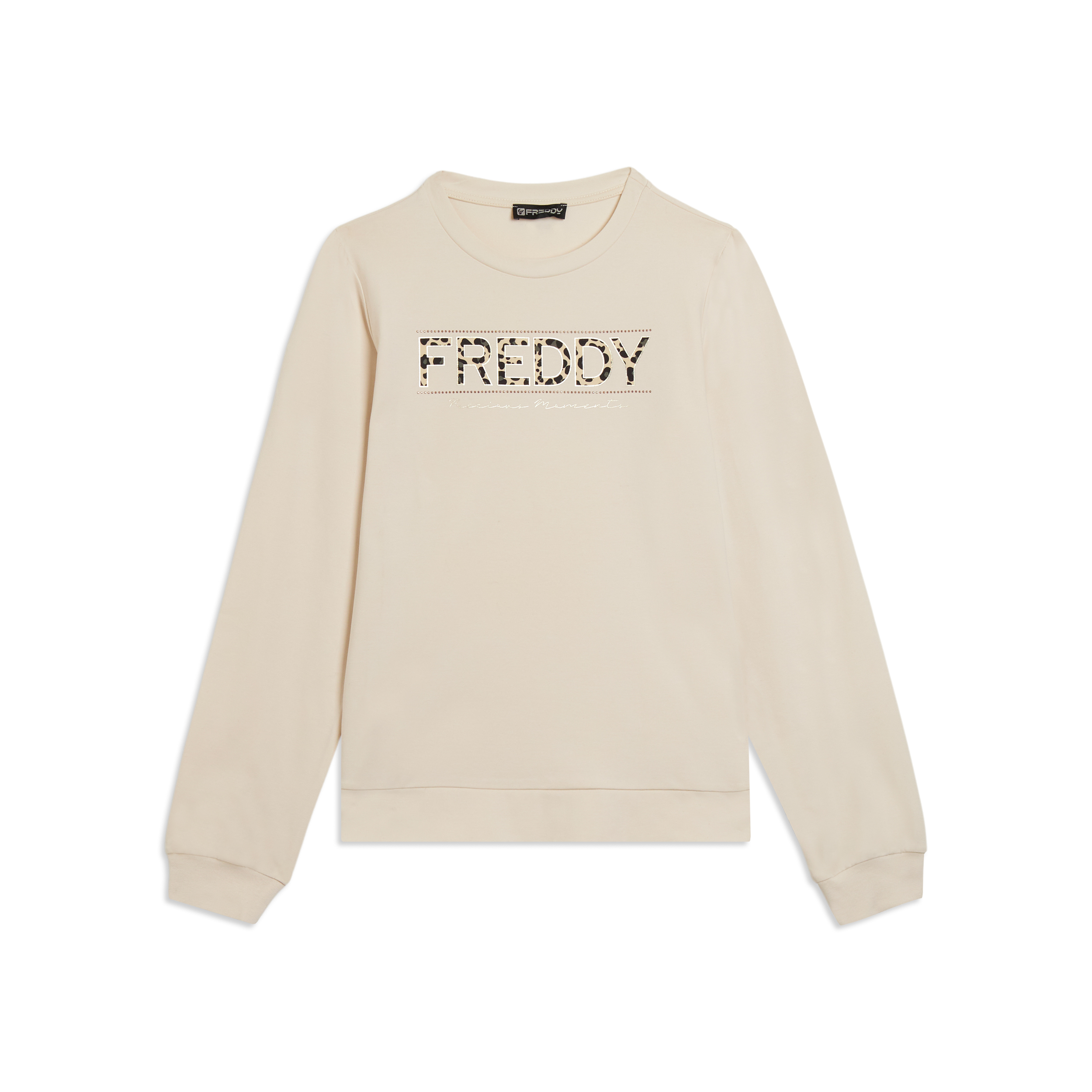 Felpa con Logo Animalier e Drappeggio sulle Spalle