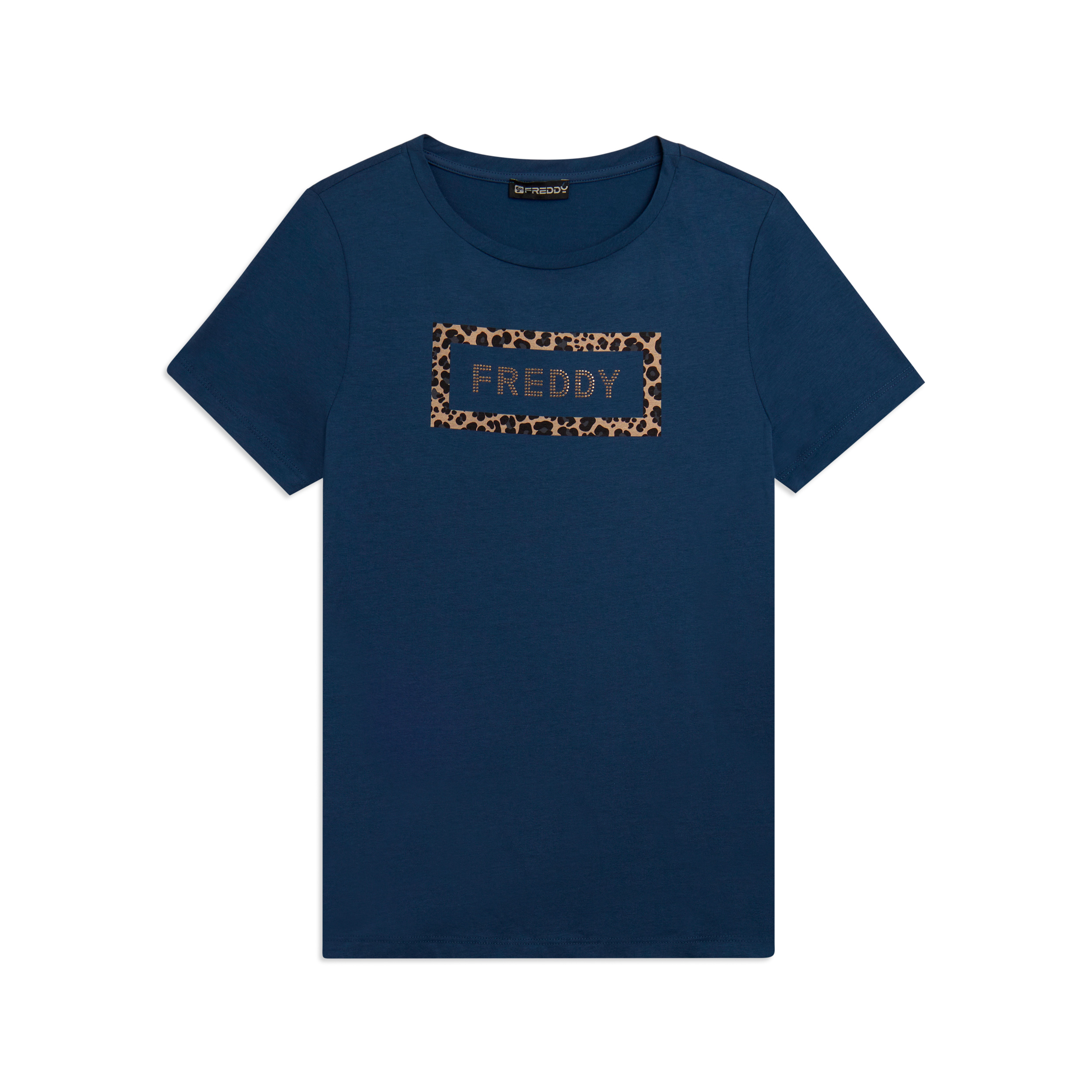 T-shirt Manica Corta con Grafica Animalier e Logo FREDDY