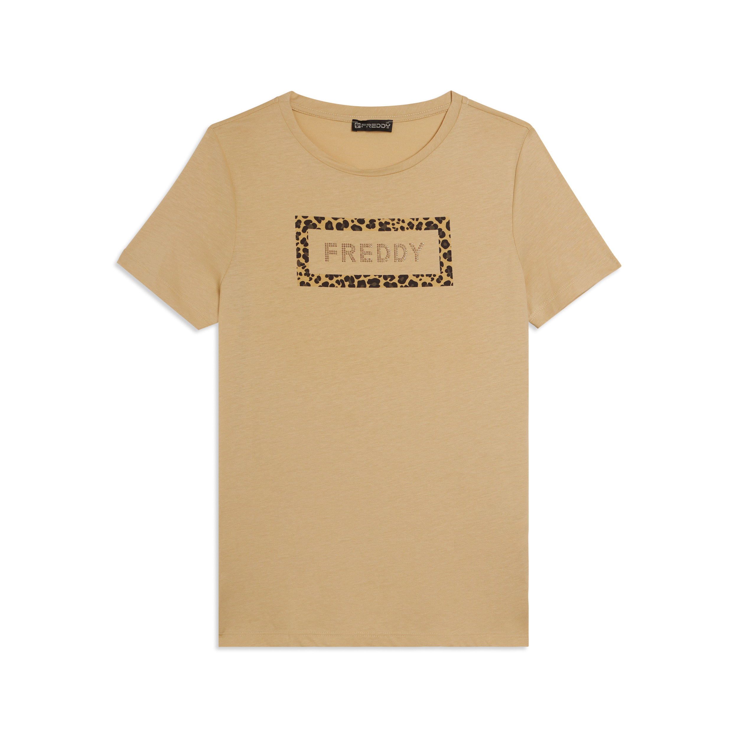 T-shirt Manica Corta con Grafica Animalier e Logo FREDDY