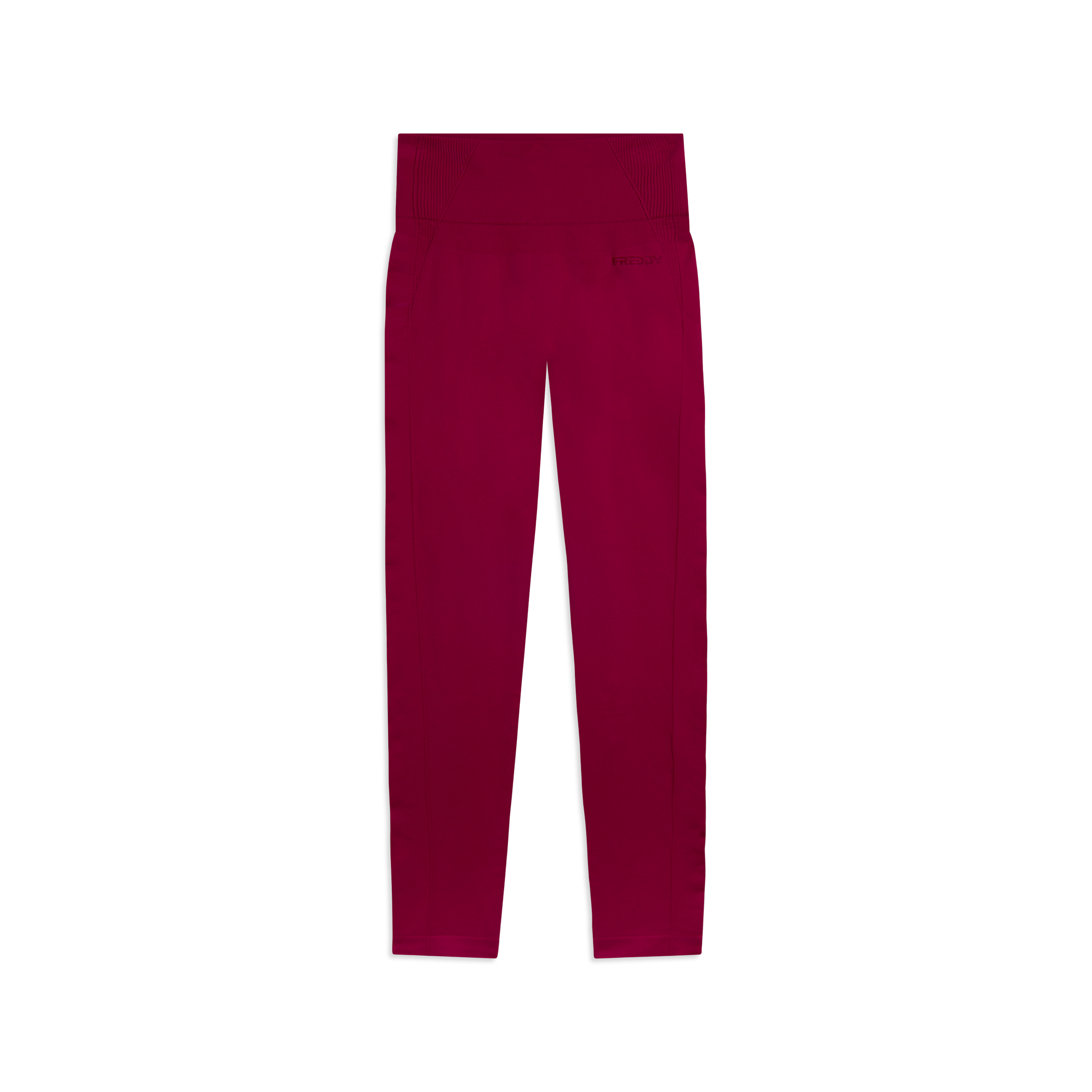 Leggings Seamless 7/8 con Vita Alta e Inserti in Costina