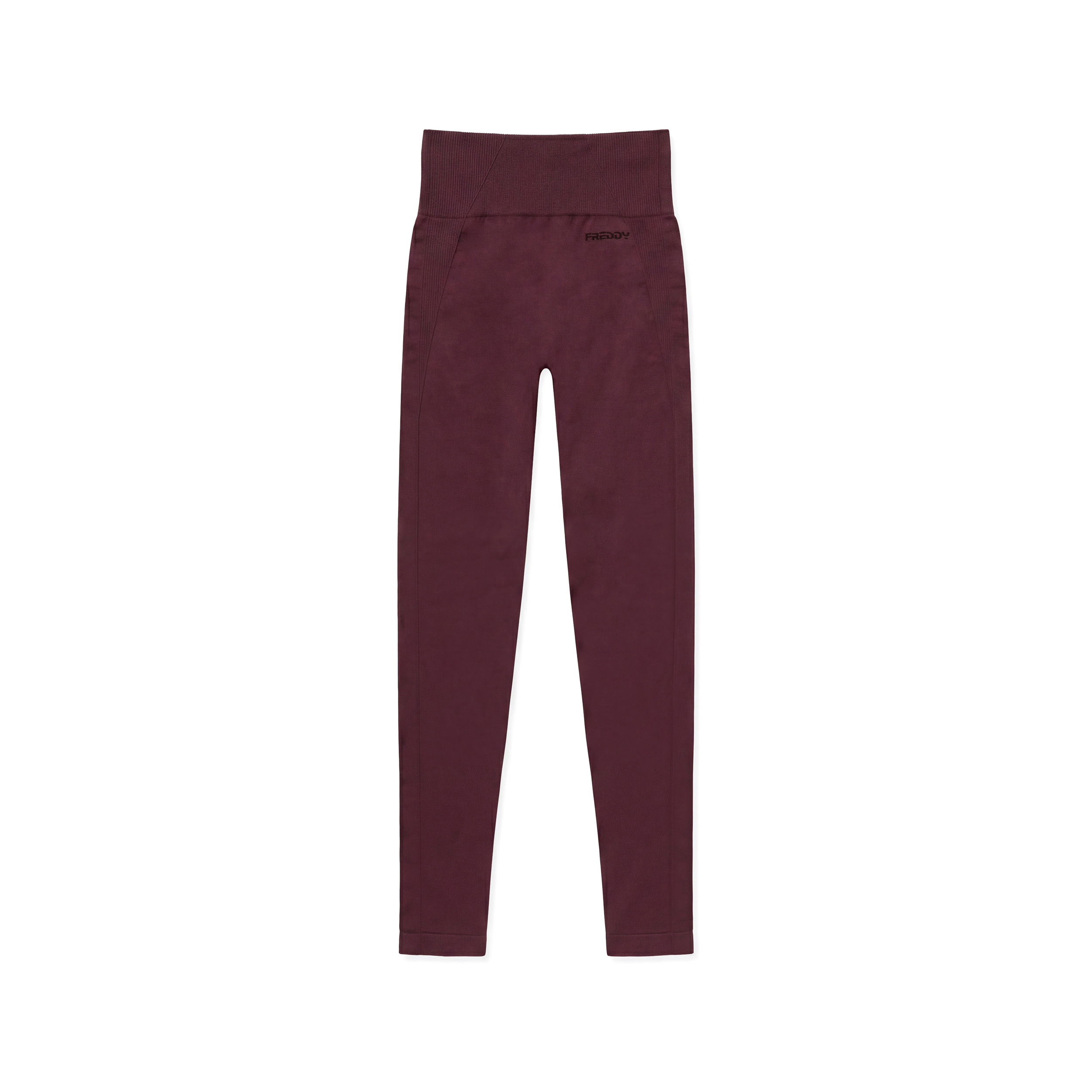 Leggings Seamless 7/8 con Vita Alta e Inserti in Costina