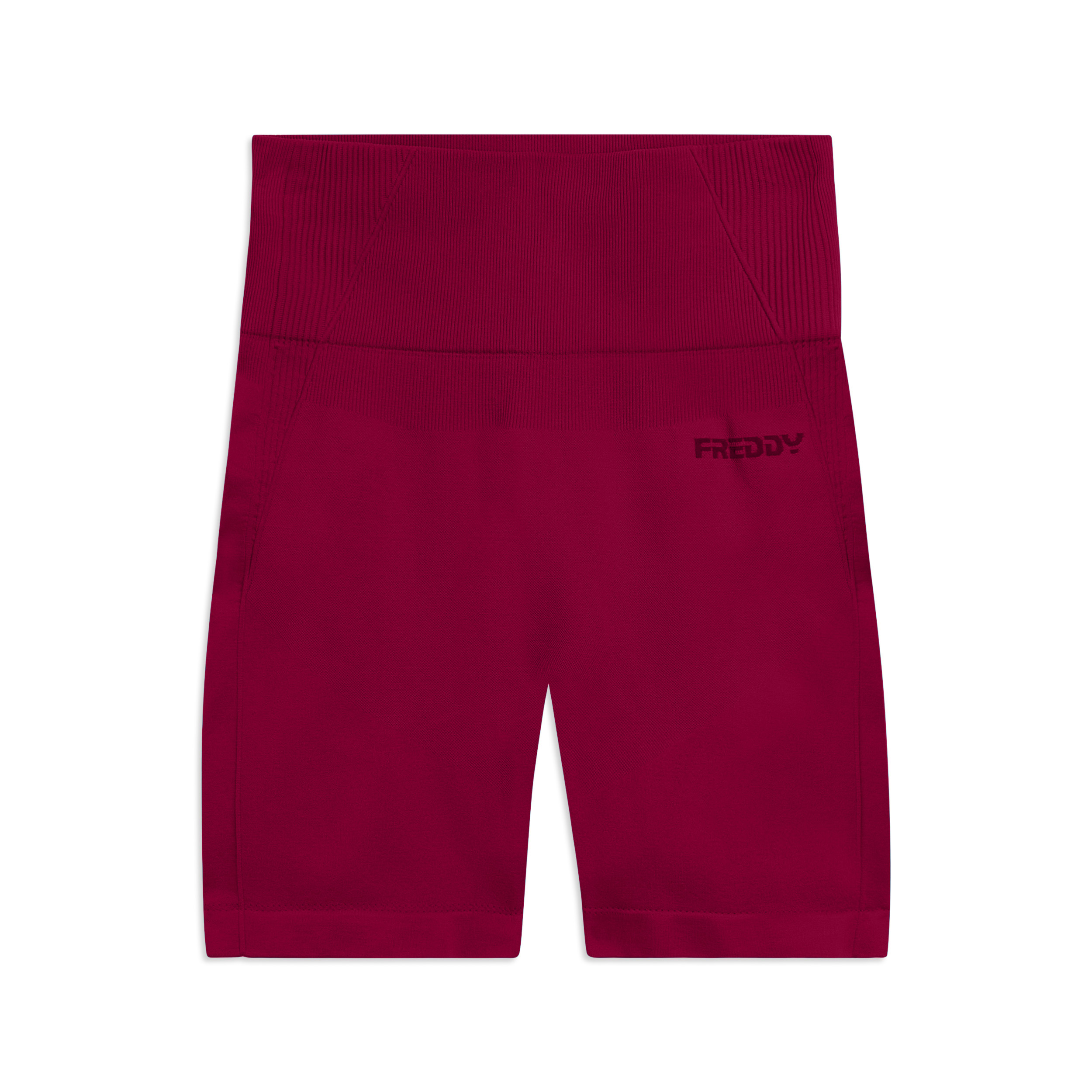 Leggings Corti Seamless con Vita Alta e Inserti in Costina