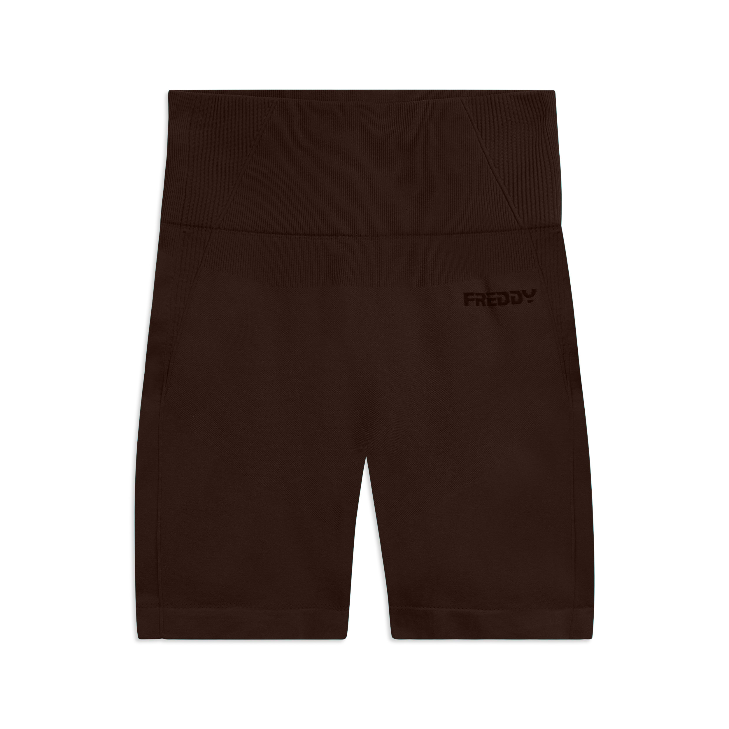 Leggings Corti Seamless con Vita Alta e Inserti in Costina