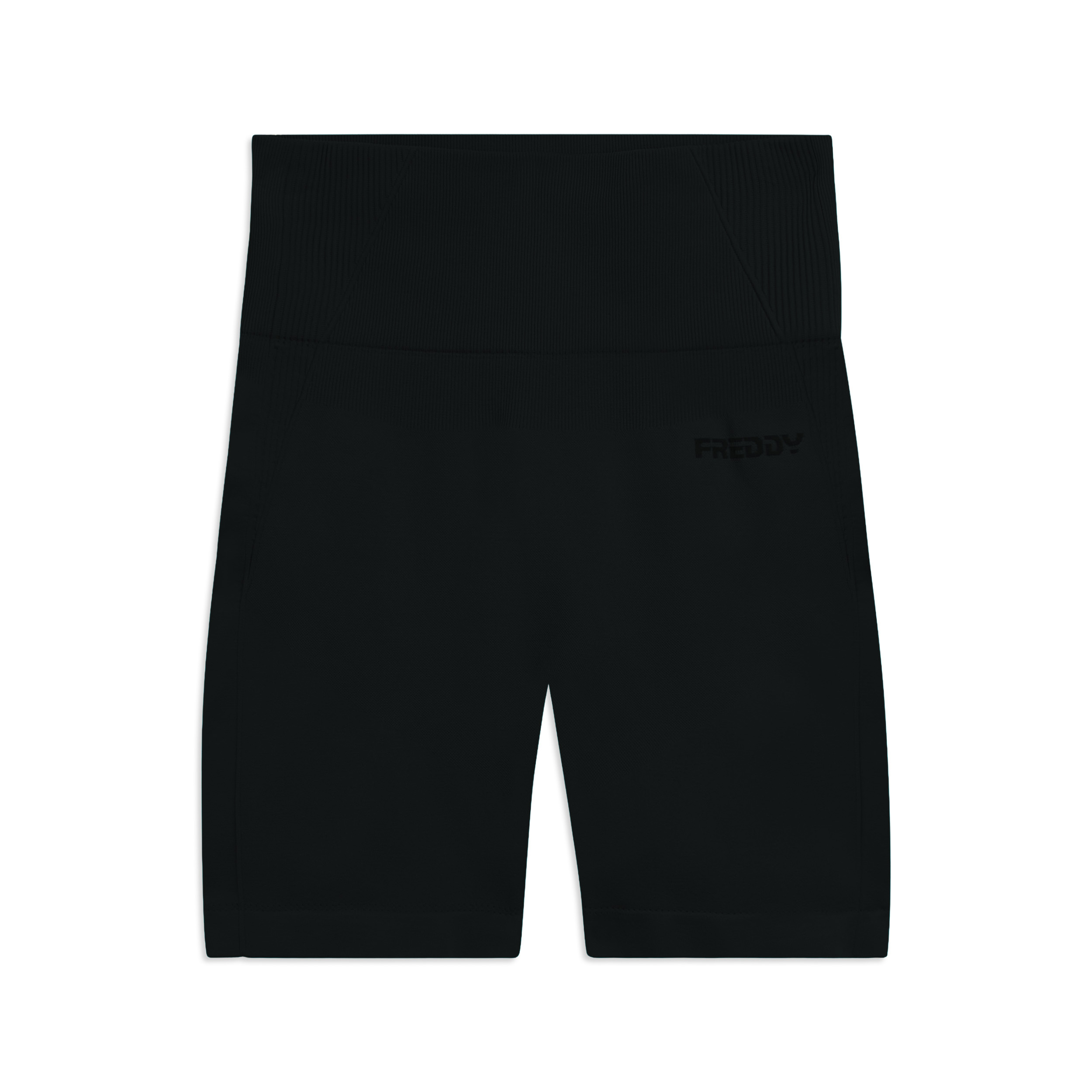 Leggings Corti Seamless con Vita Alta e Inserti in Costina