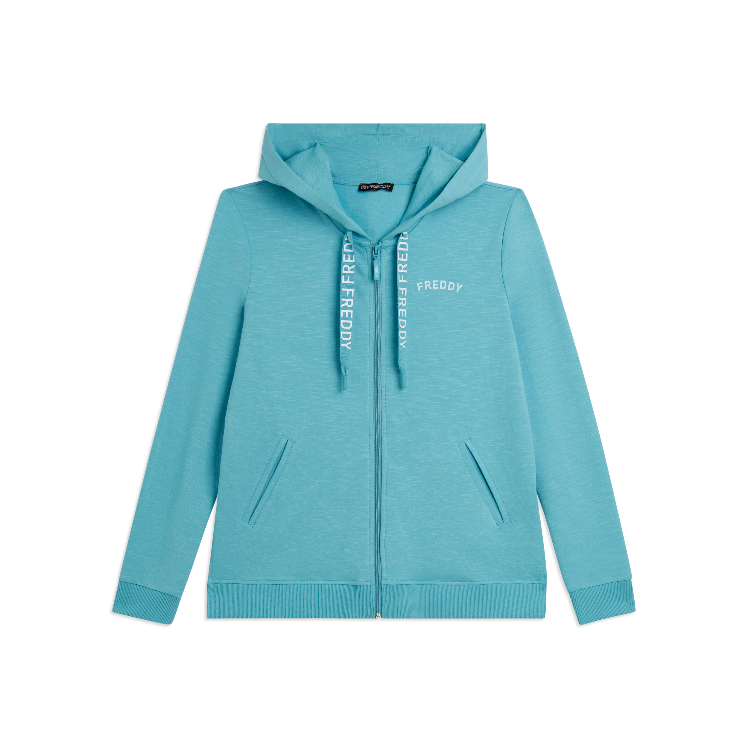 Felpa Cappuccio e Zip in Tessuto Fiammato e Coulisse FREDDY