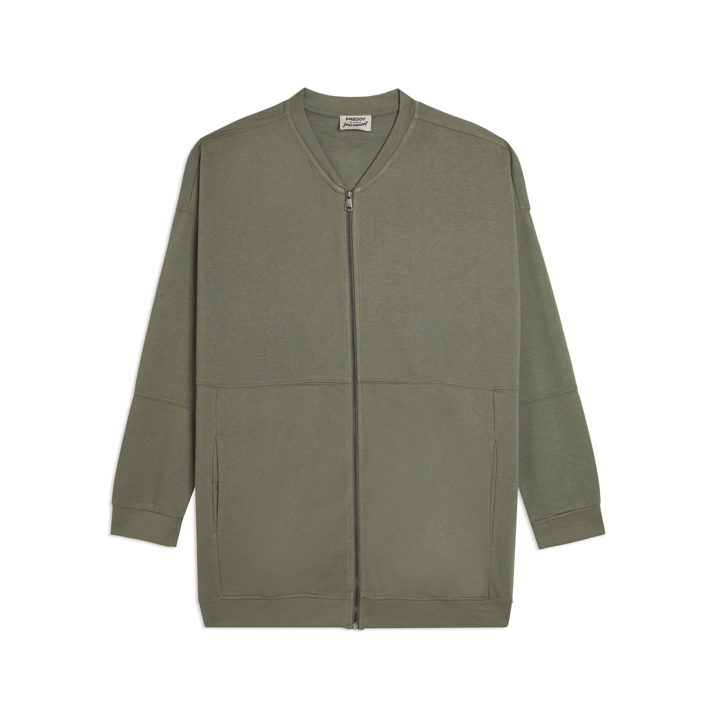 Felpa Zip Oversize grafica posteriore "Feel the Flow"