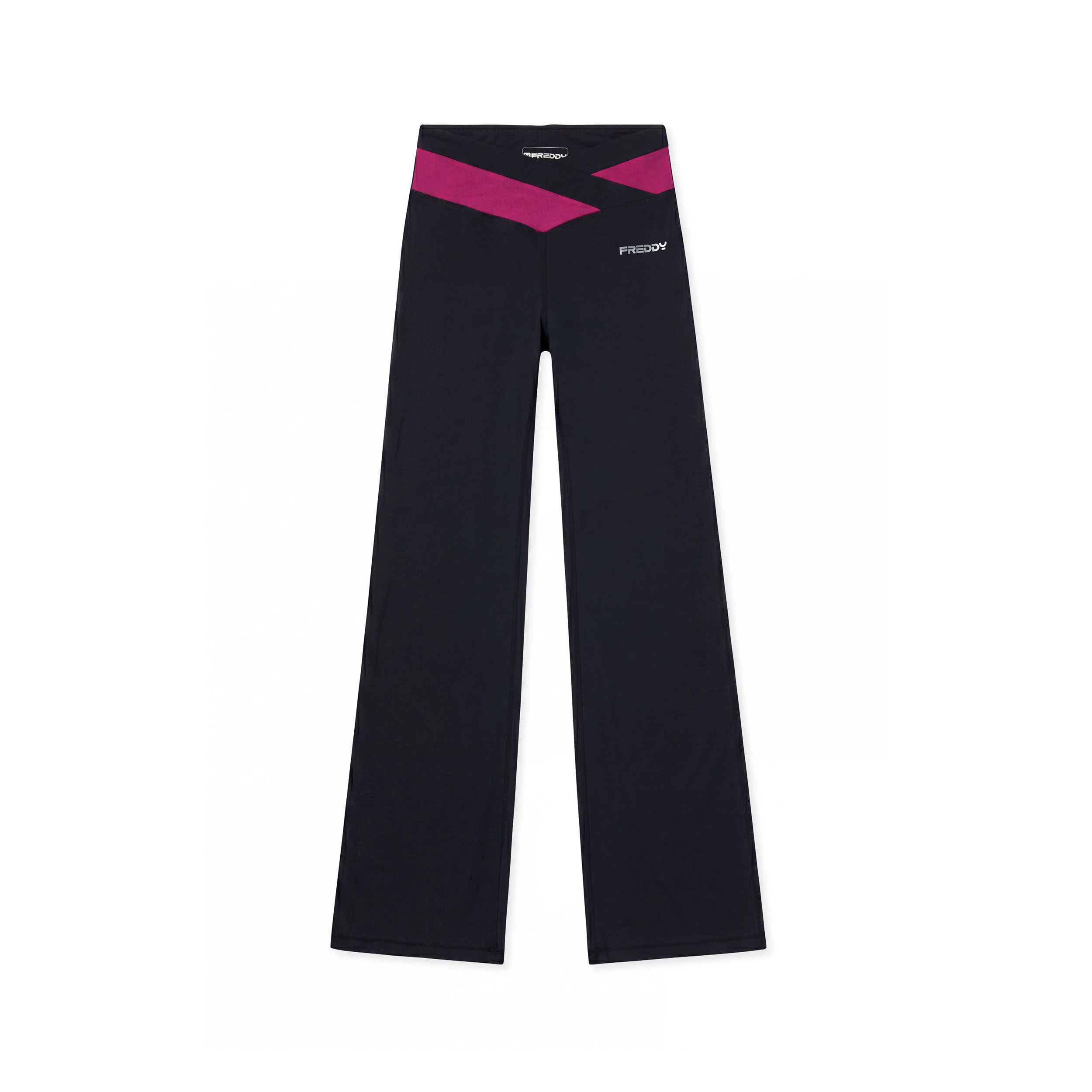 Leggings Flare Mano Pesca con Vita Alta a Incrocio