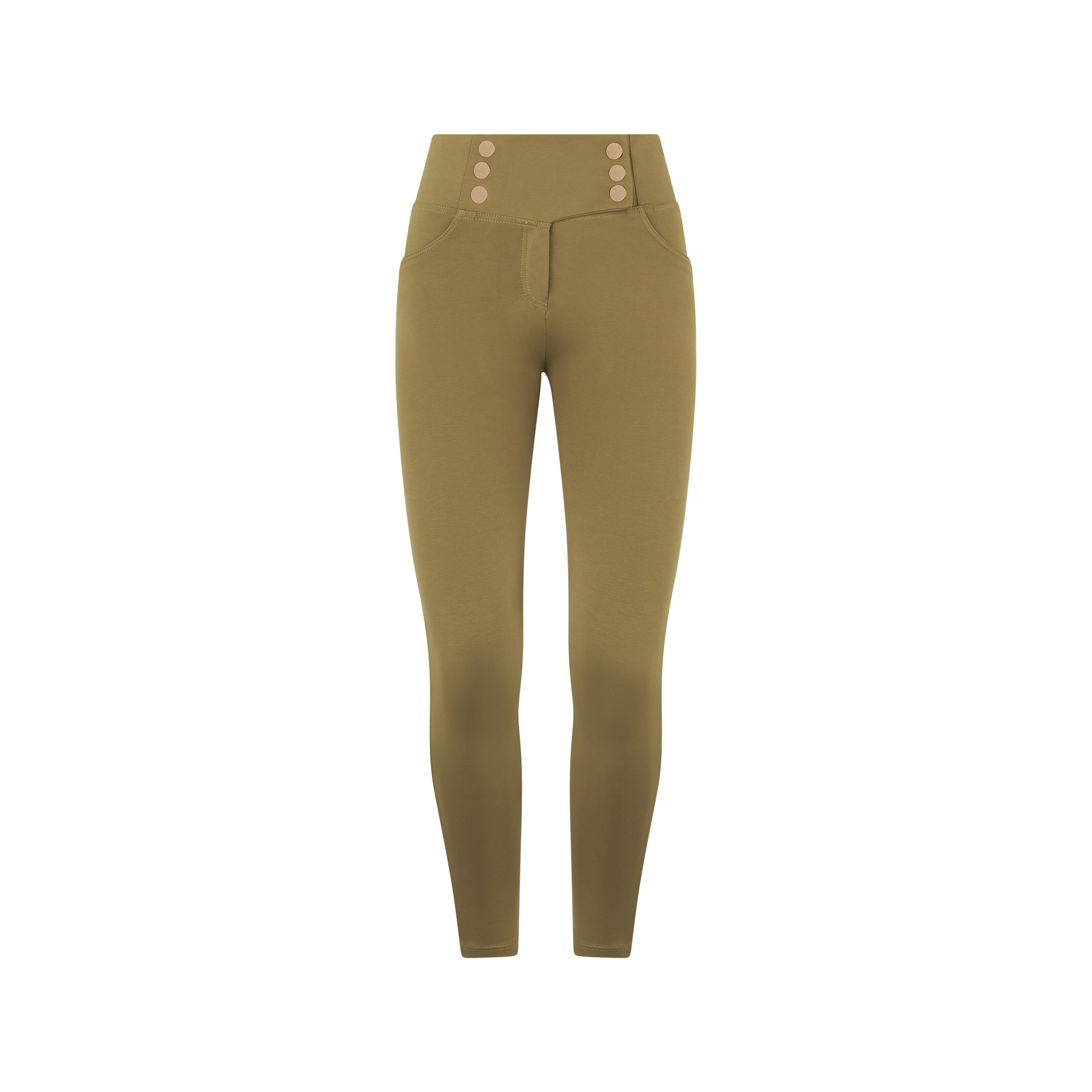 Pantaloni WR.UP in jersey vita alta con bottoni decorativi