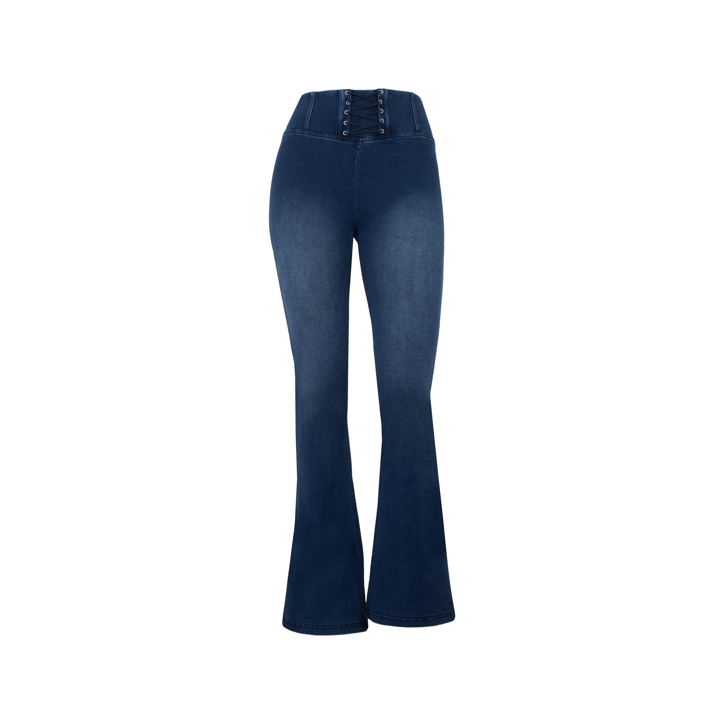 Pantaloni WR.UP mini flare satinati con nastri in vita