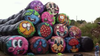 Pics: Graffiti artist transforms plain bales into amazing artwork
