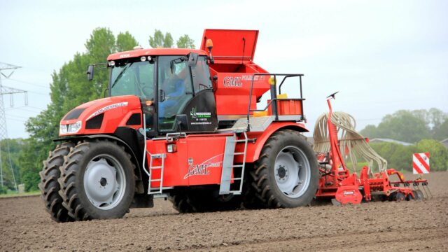 Self-propelled power harrow drill one-pass system