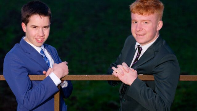 ABP Farmers of the Future winners Caleb Haffey from outside Magheralin and 15-year-old Owen McGreevy, from Dromore won six Angus calves each