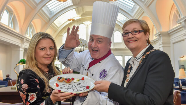 Caroline McCusker, IFEX event manager; Sean Owens, IFEX chef director and Deputy Lord Mayor, Councillor Sonia Copeland