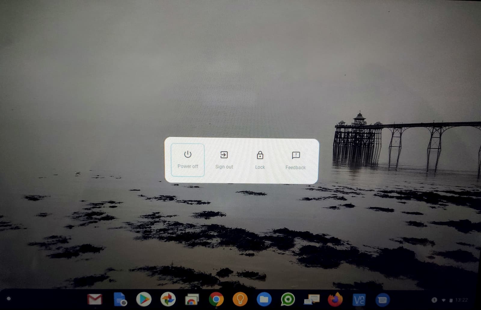 إعادة تشغيل جهاز Chromebook باستخدام زر الطاقة