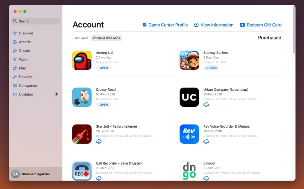 تثبيت أي تطبيق iOS على الماك M1 1