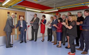 Professor Lord Martin Rees opening the new Apprentice training facility at Harwin