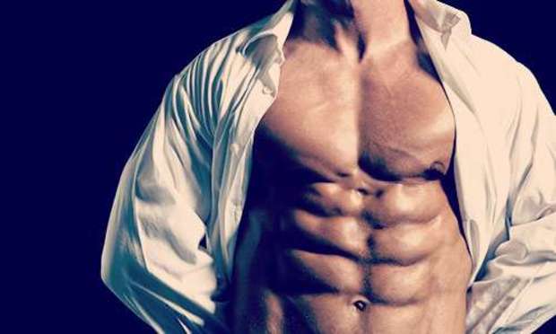 Half naked man standing with his shirt open. Discover the Don't Tell the Mr range of hen party activities: