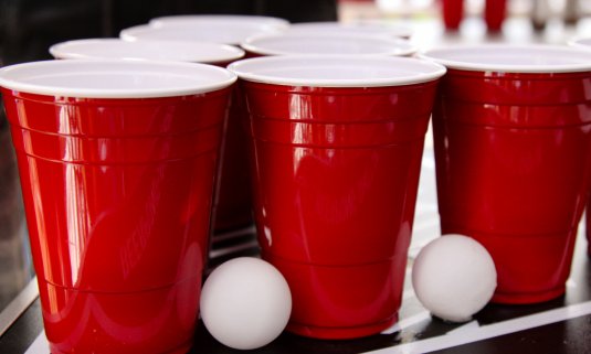 Beer Pong set up for a hen party