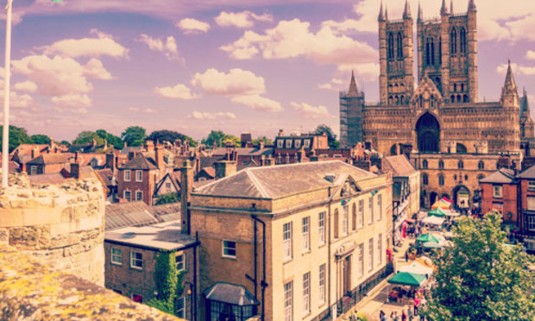 View looking from the castle towards the Lincoln Cathedral. Explore our Lincoln Hen Do Activities
