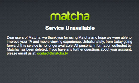 matcha service unavailable