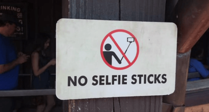 no selfie sticks