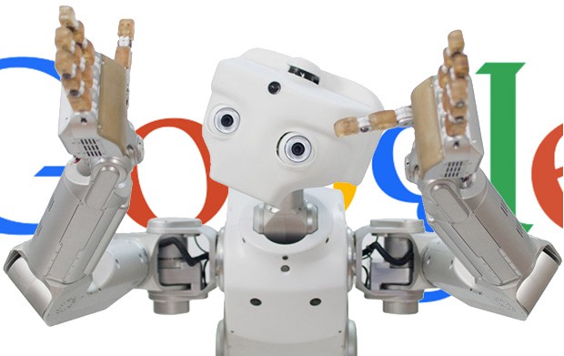 google logo with robot