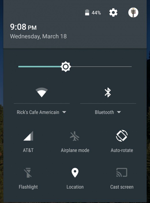 android menu pullout