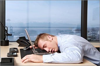 bad habits at work, man sleeping