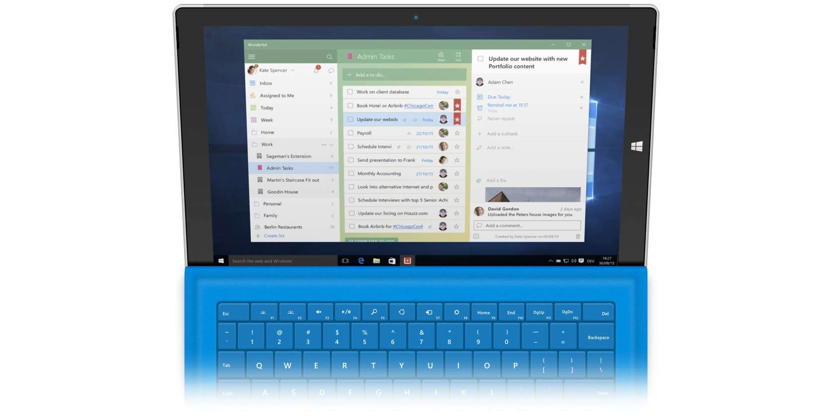 wunderlist windows option/feature
