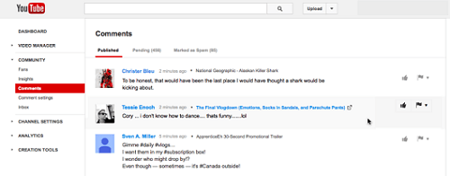 يوتيوب يُطلق صفحة جديدة لإدارة التعليقات