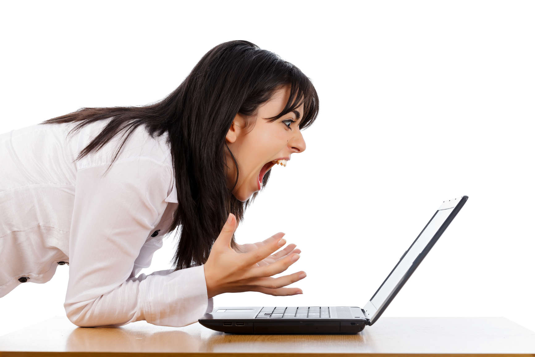 yelling at computer