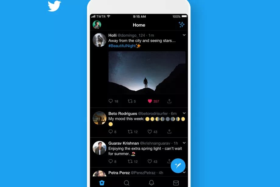 الوضع الليلي على تويتر iOS