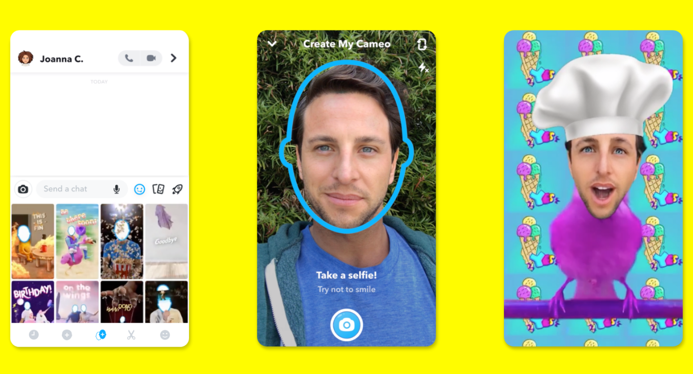 سناب شات Cameos ميزة جديدة لاستبدال الوجوه داخل الفيديوهات