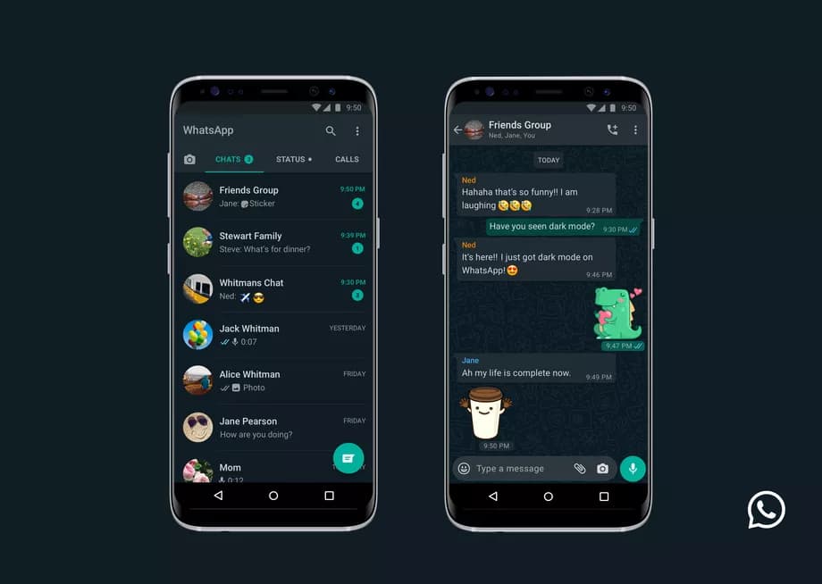 طريقة تحويل واتساب للوضع الليلي على اندرويد وiOS 1
