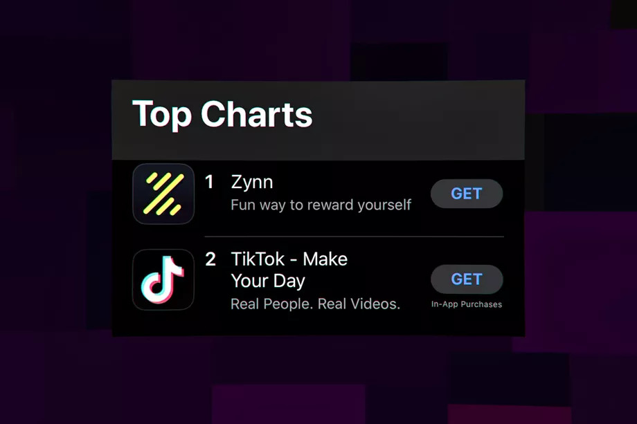 إزالة تطبيق Zynn من المتجر بسبب سرقة المحتوى من TikTok