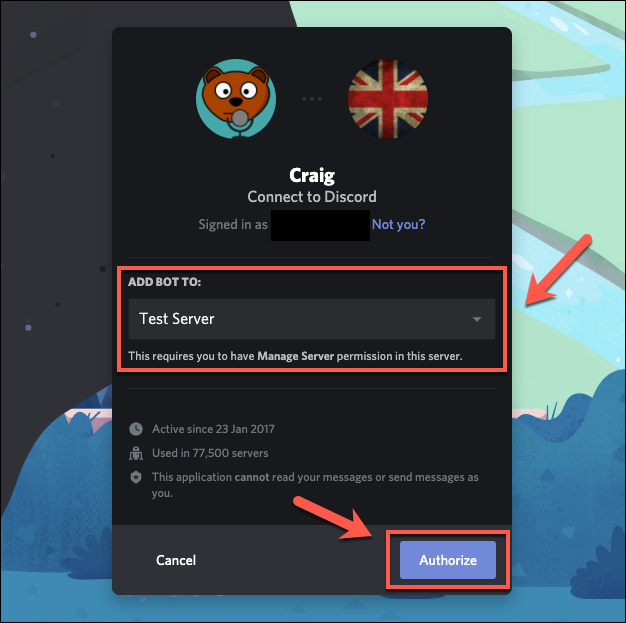 craig bot authorization