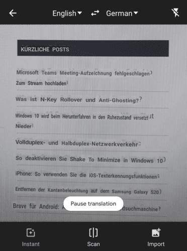 ترجمة بواسطة الكامير جوجل