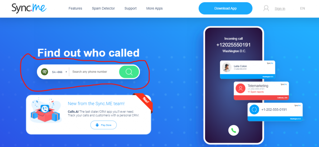 معرفة اسم المتصل عن طريق الانترنت