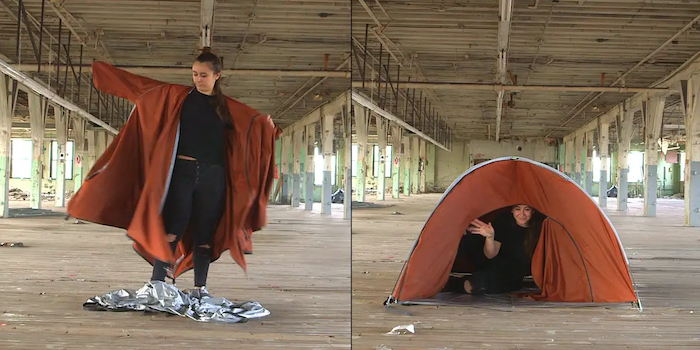 سترة تتحول إلى خيمة