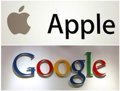 apple and google logos