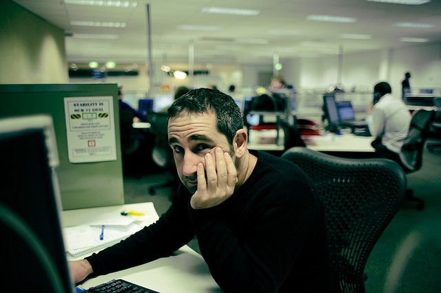bored person at work