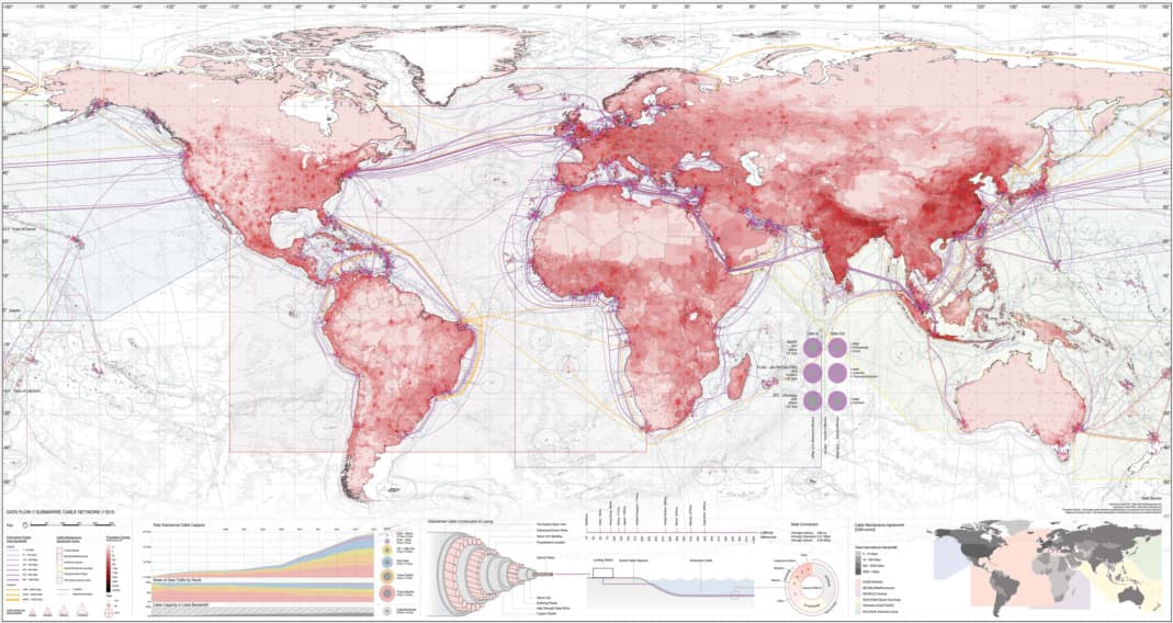 خريطة الشبكة العالمية للكابلات البحرية
