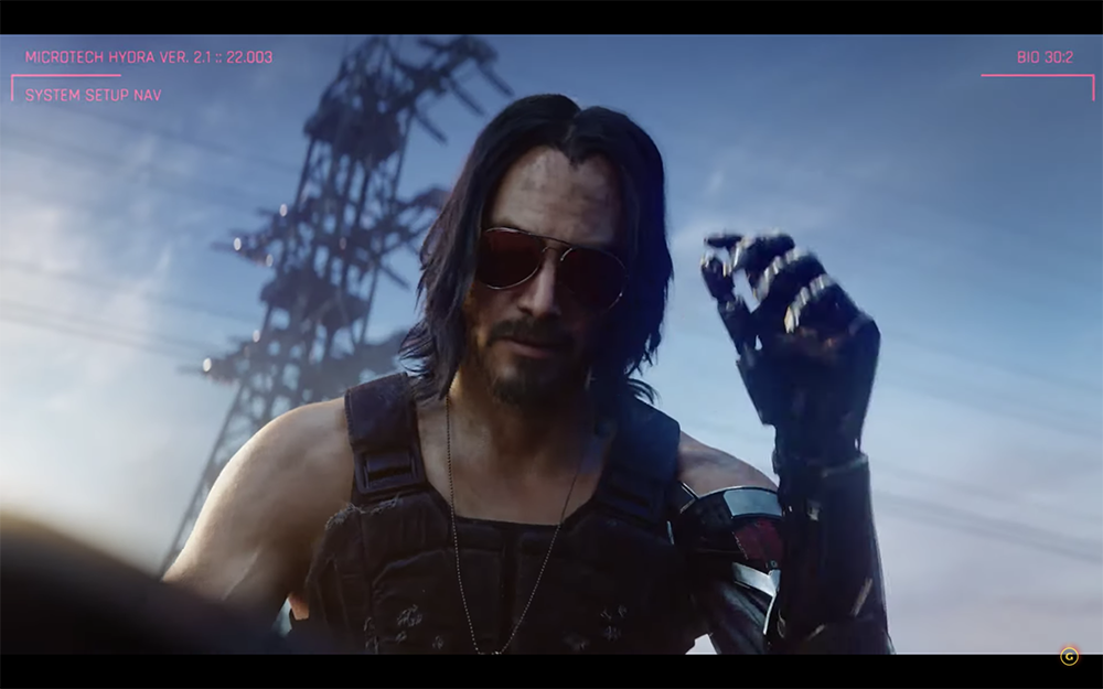 معرض E3: الممثل كيانو ريفز يعلن عن تفاصيل لعبة سايبر بانك 2077