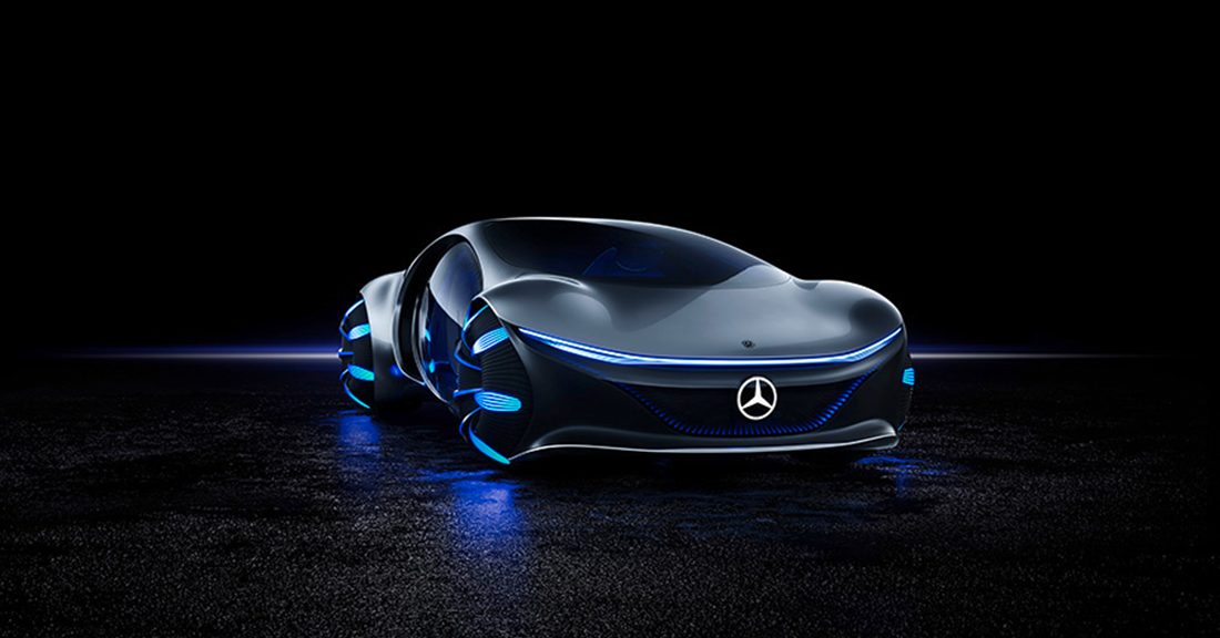 نظرة قريبة على سيارة مرسيدس Vision AVTR الاختبارية