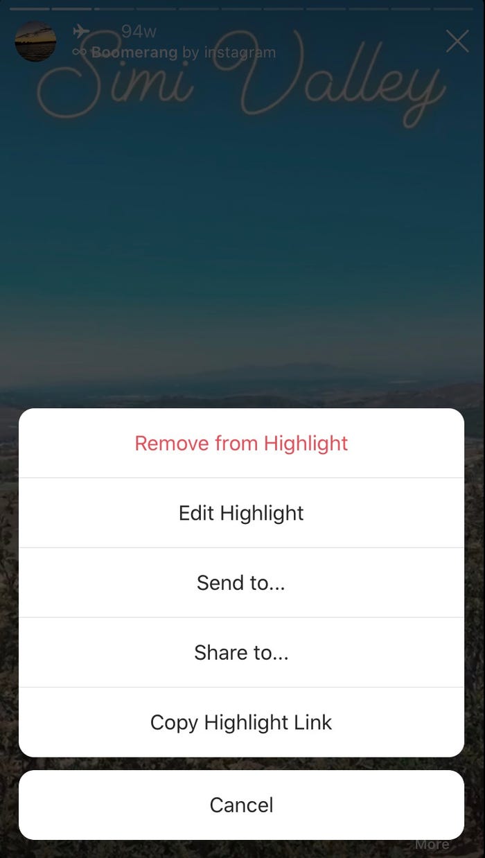 كيفية حذف مجموعات قصص إنستجرام (highlights) الخطوة الثانية