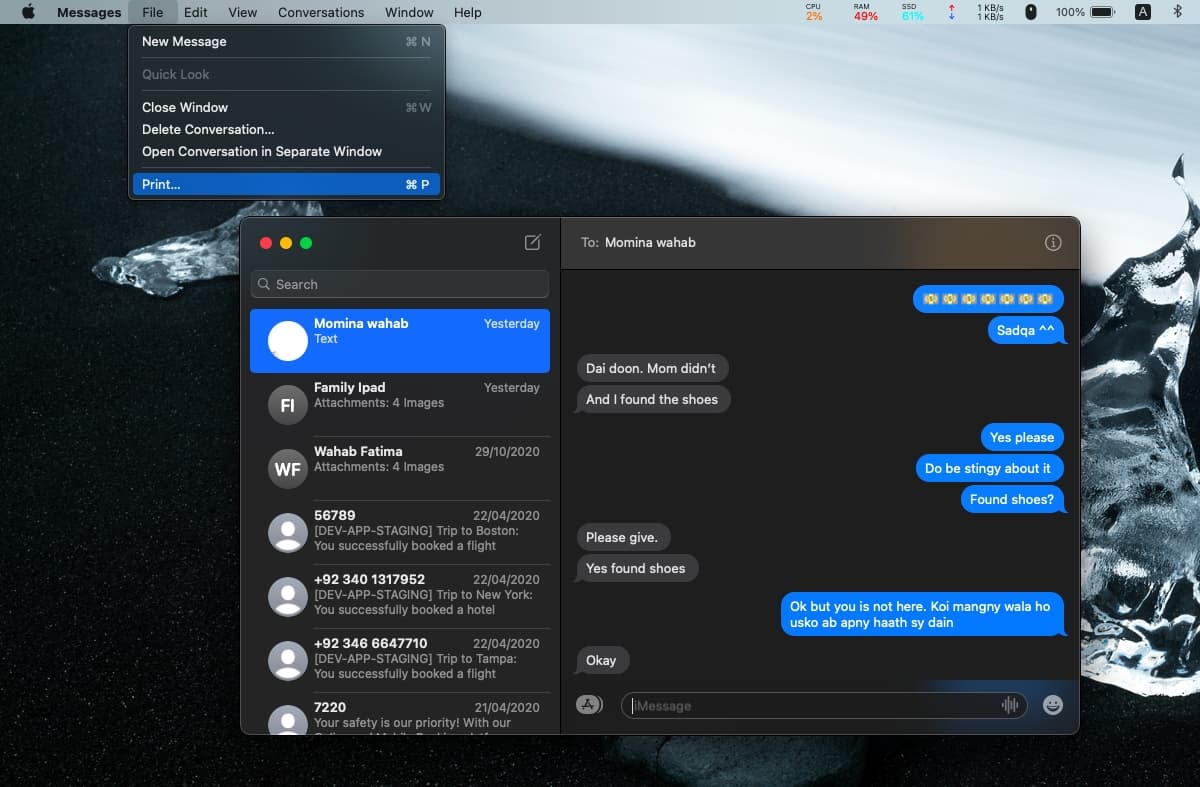 طريقة تحويل الرسائل إلى PDF على macOS 1