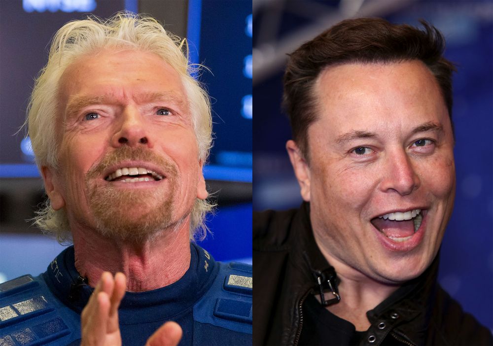 نكاية بجيف بيزوس، إيلون ماسك يزور برانسون لتهنئته على رحلته الأولى من نوعها إلى الفضاء